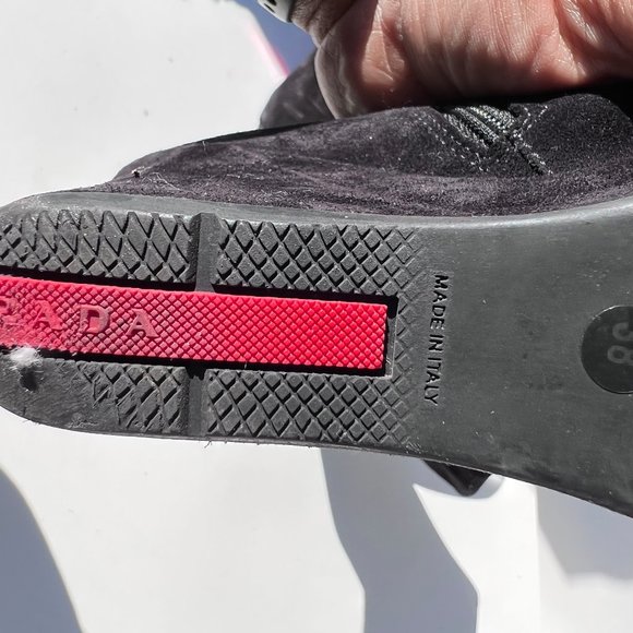 Prada  suede black boots zipper on the sides size 38 - Picture 8 of 8